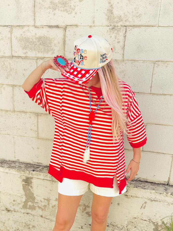 Just Stripe It Oversized Tee