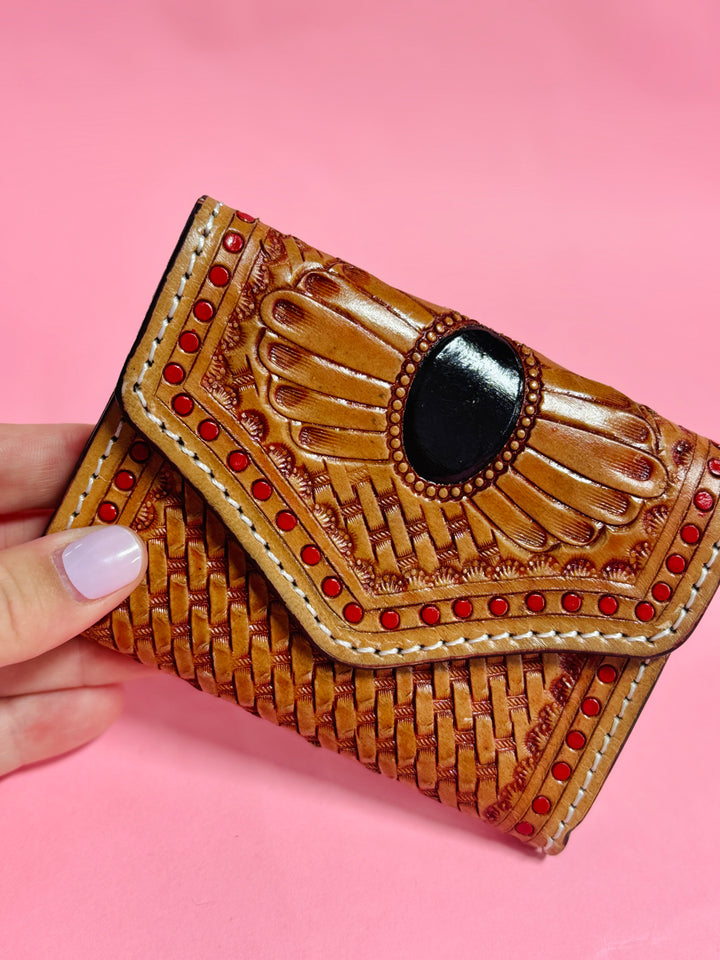 Tooled Basket Weave Wallet