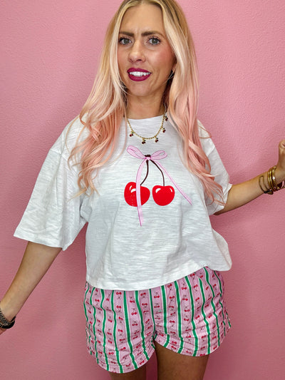 Girly Girl Bow Cropped Tee