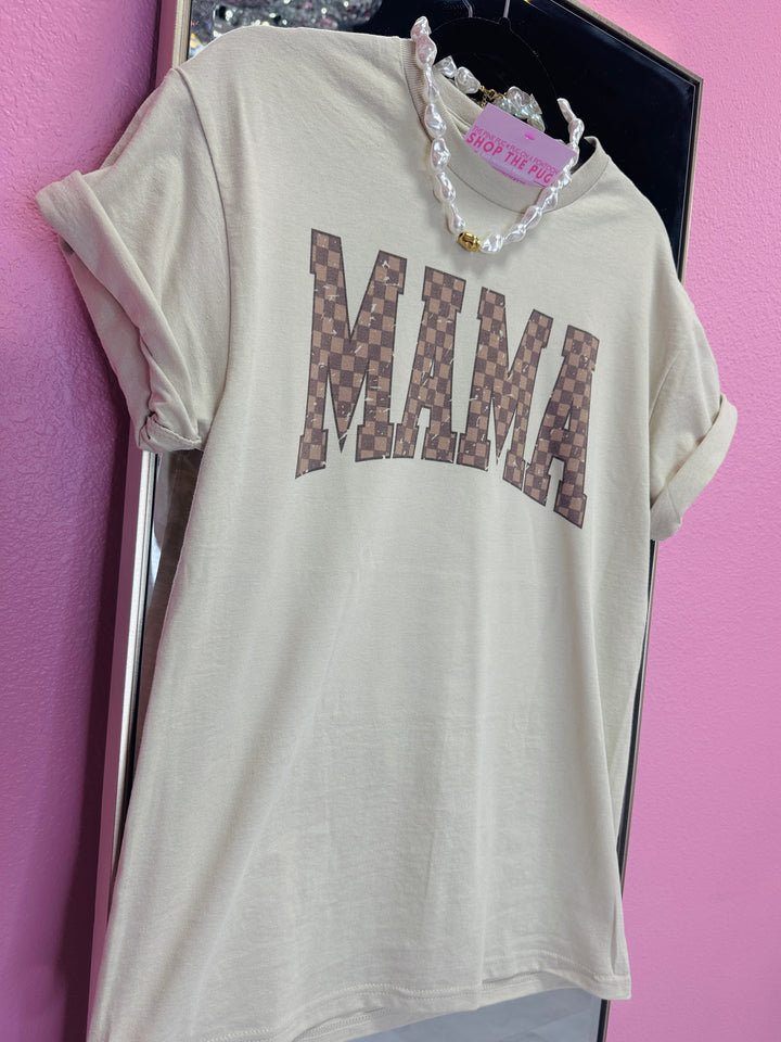 Mama Checkered Graphic Tee