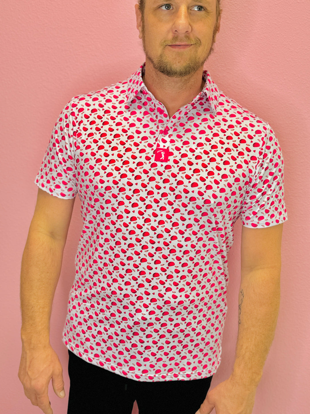 Pink Taco Golf Polo 3XL by Groovy Guy Gifts