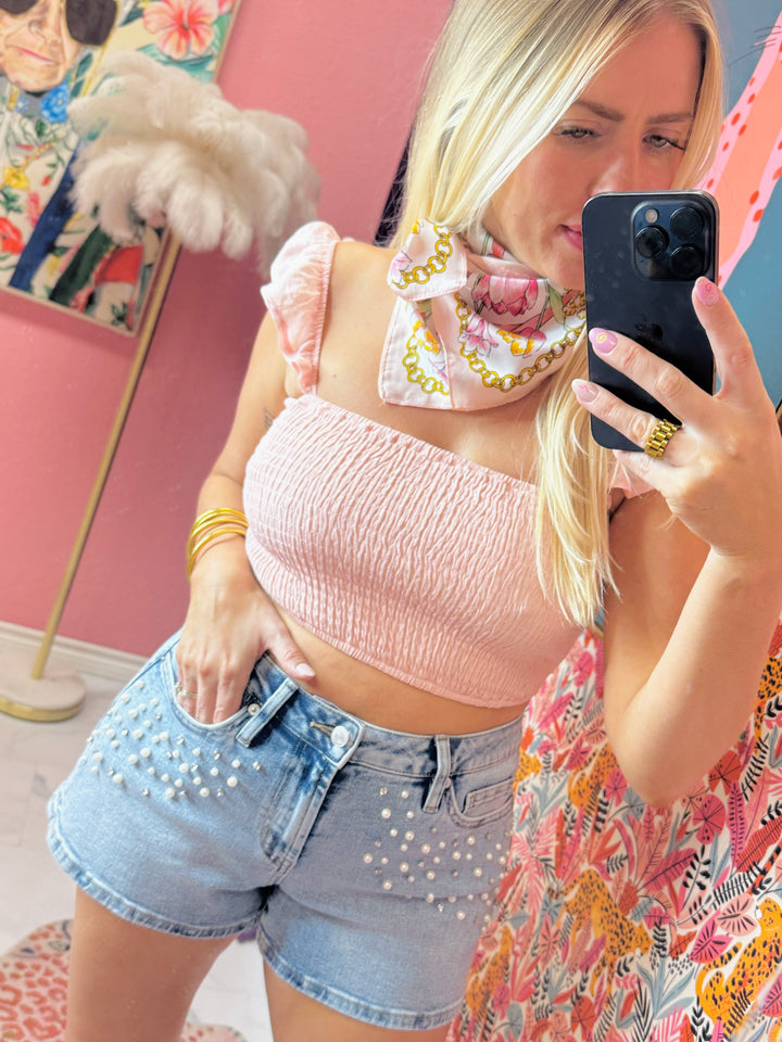 Shine On Denim Shorts