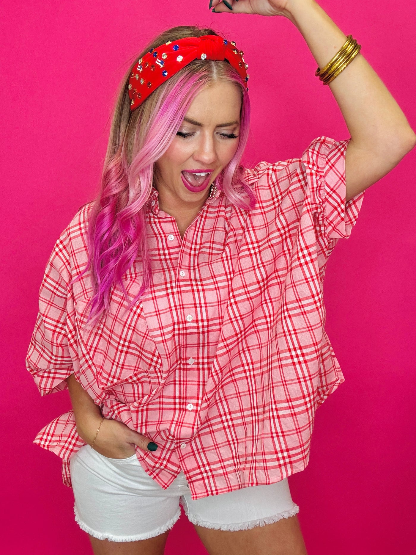 The Emilie Plaid Top
