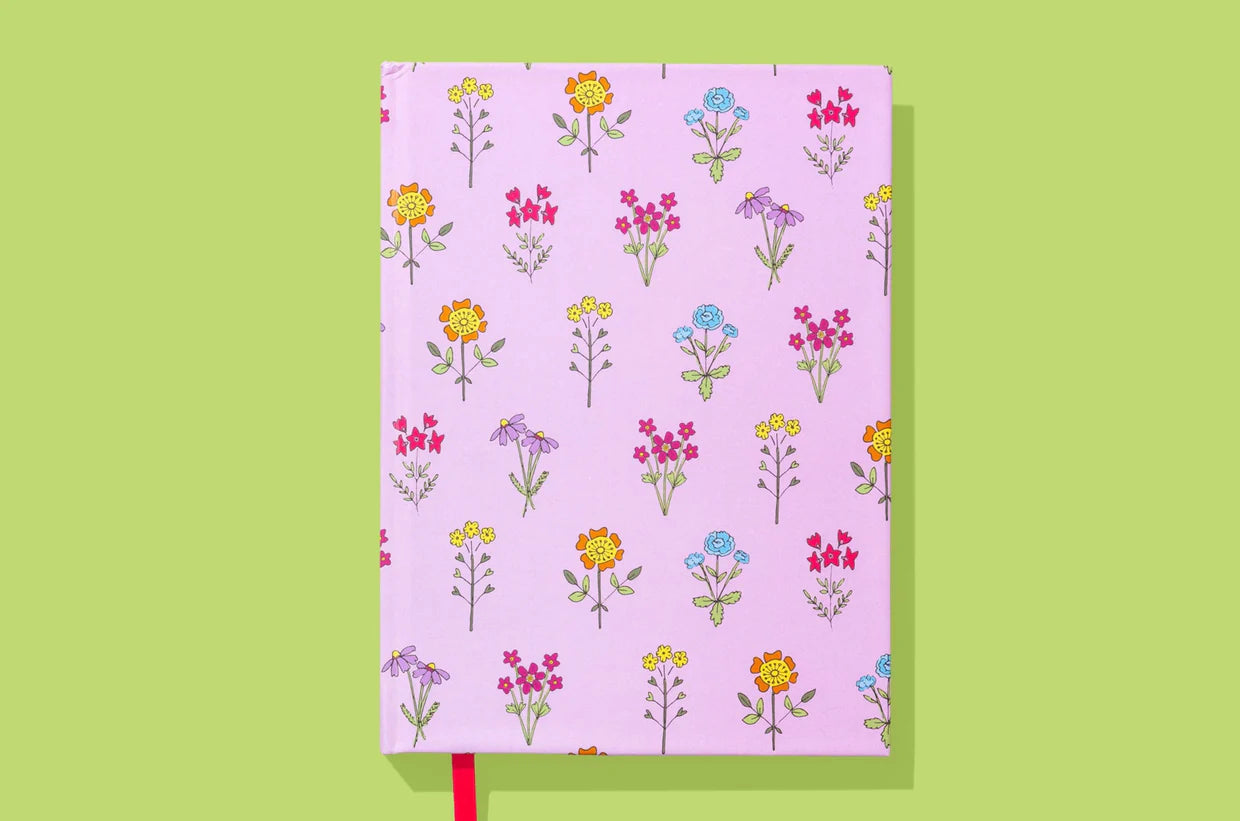 Pink Wildflowers Hardcover Notebook