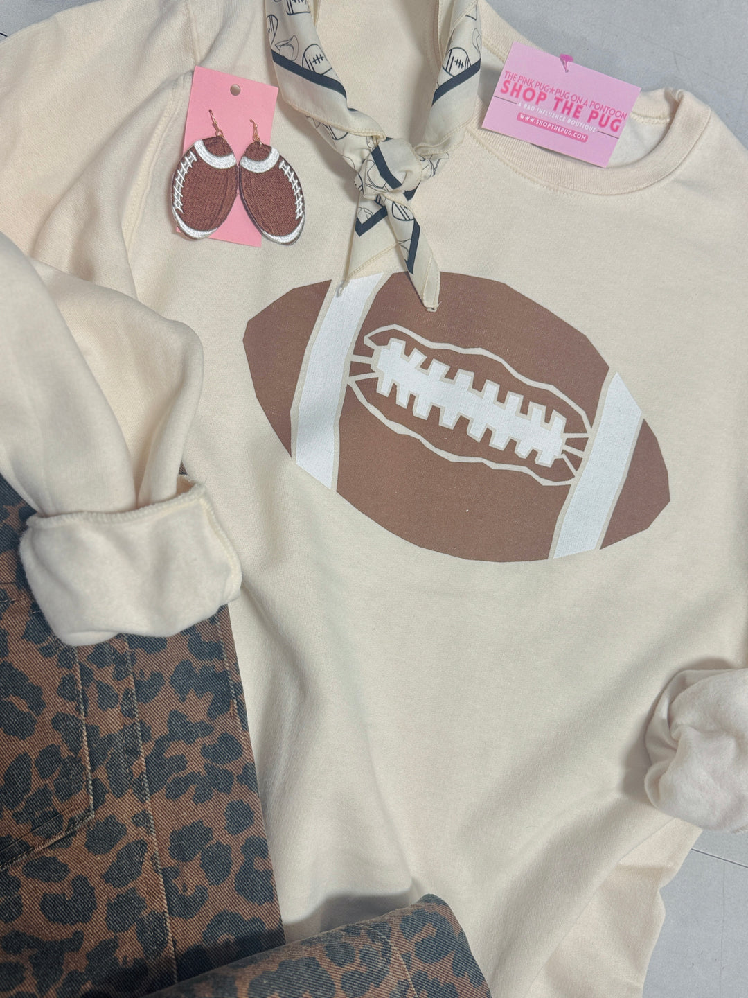 Jenna Football Cream Sweatshirt