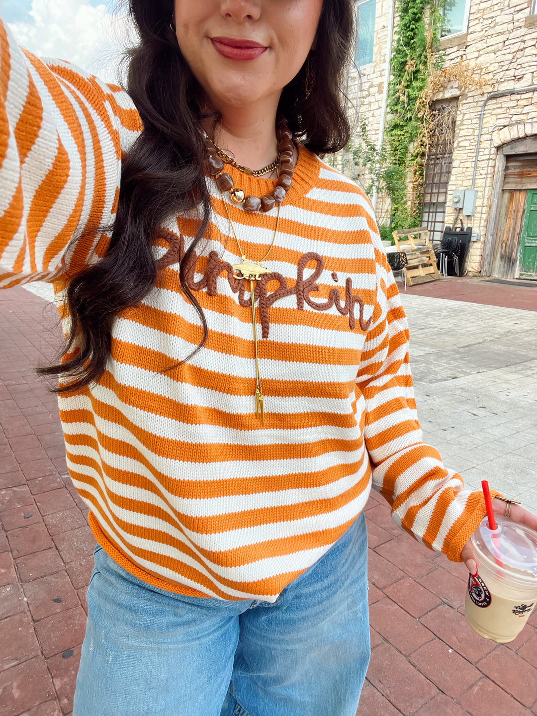 Pumpkin Striped Sweater