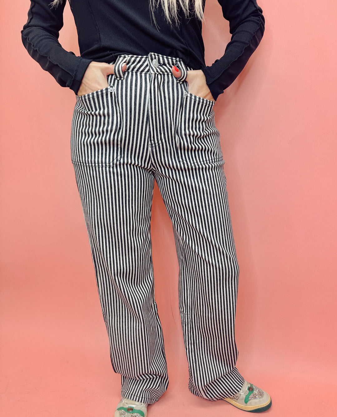 Easy Going Denim Stripe Jeans