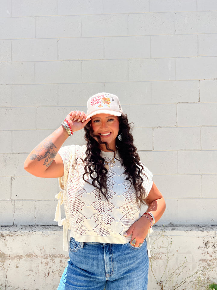 Sunset Lace & Knots Crochet Top