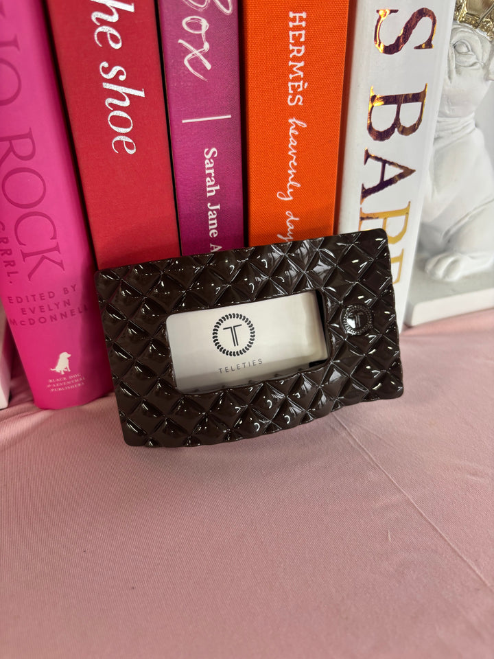 Truly Taupe Quilted Flat Rectangle Hair Clip