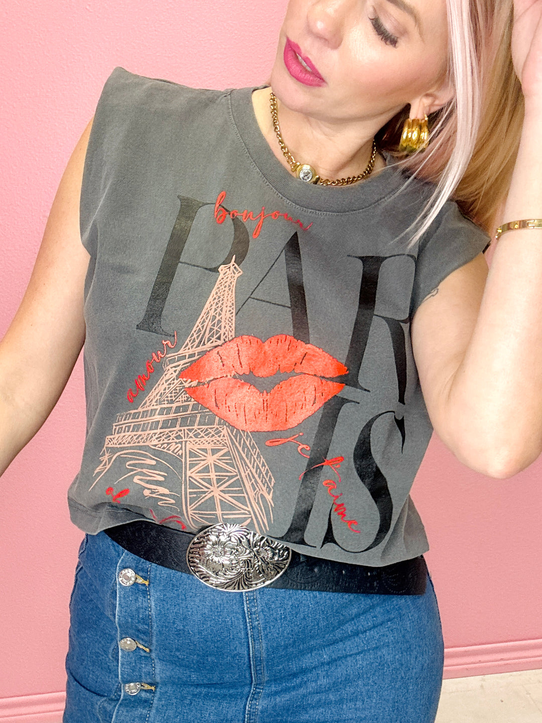 Paris Kiss Muscle Tee
