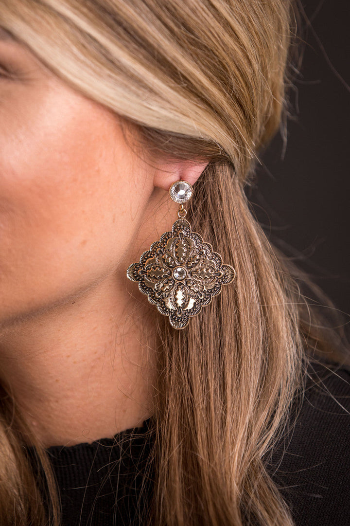 The Tooled Concho Earrings