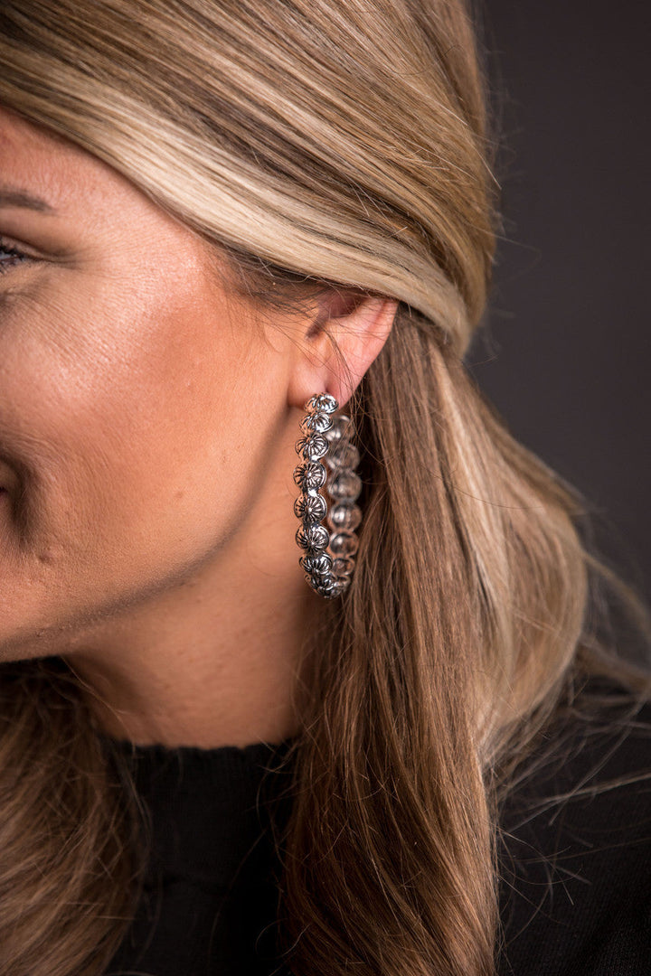 Concho Hoop Earrings