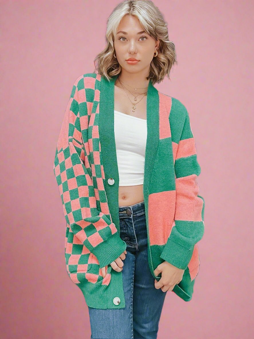 The Gracie Checkered Cardigan