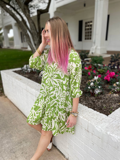 The Paisley and Floral Print Mini Dress