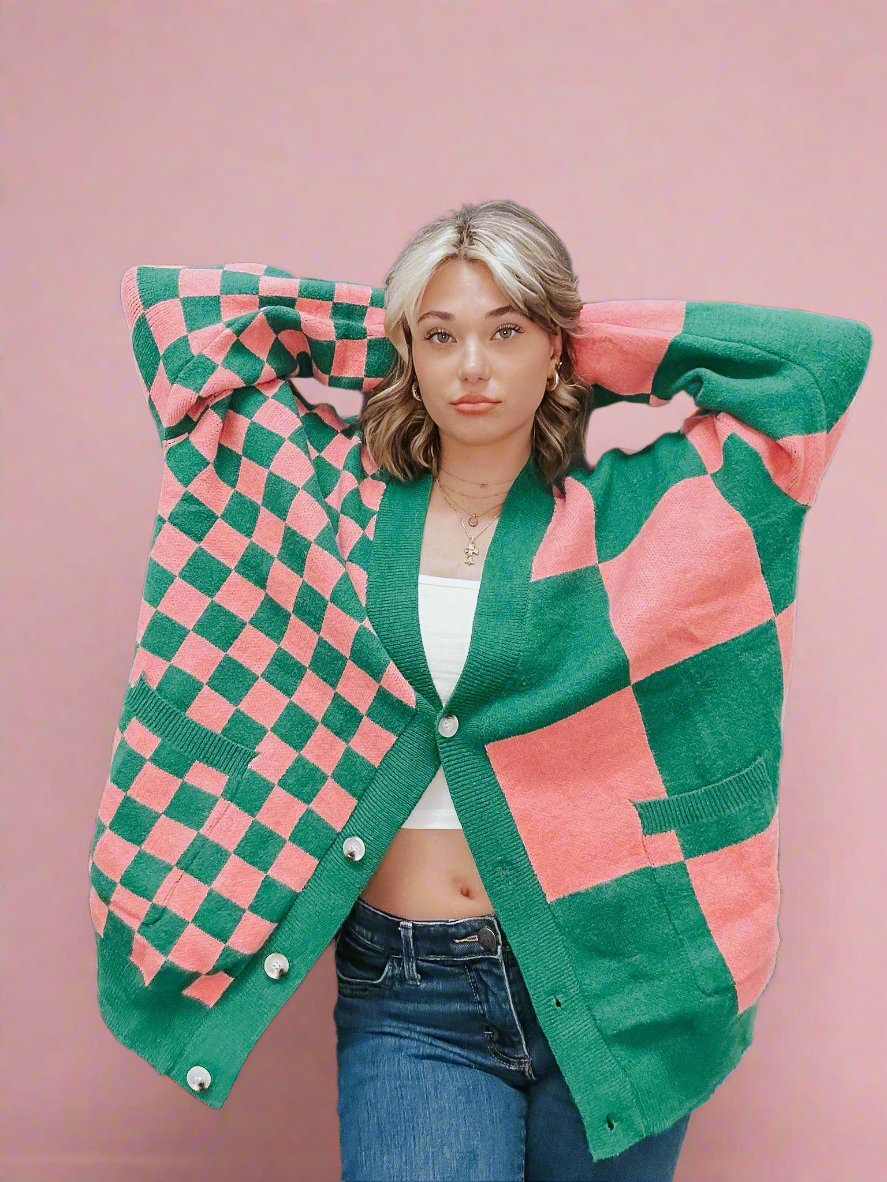 The Gracie Checkered Cardigan