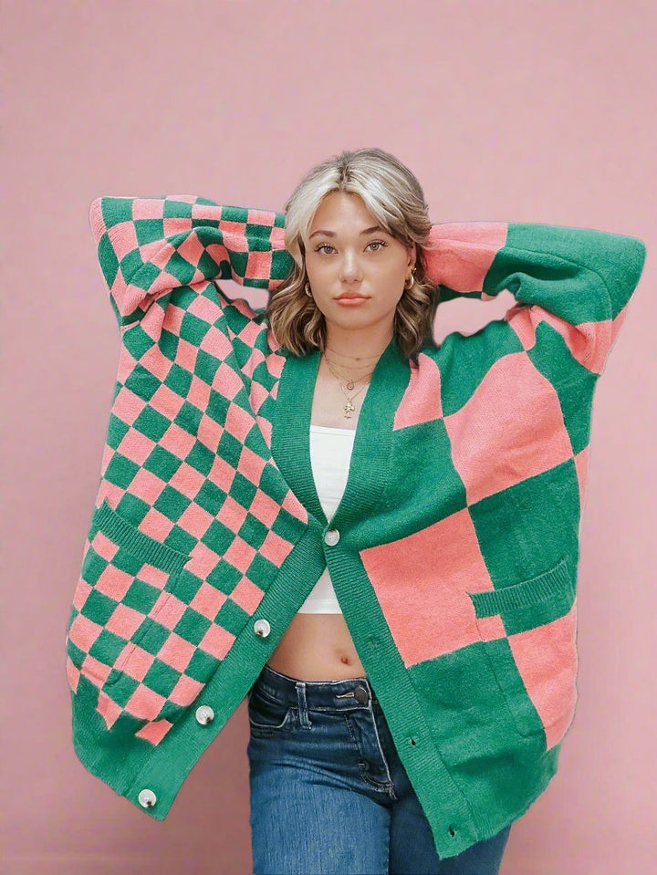 The Gracie Checkered Cardigan