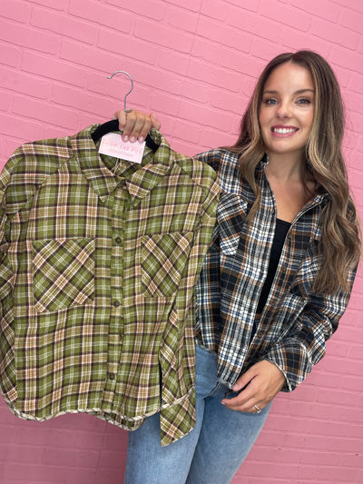 The Brittany Oversized Plaid Top