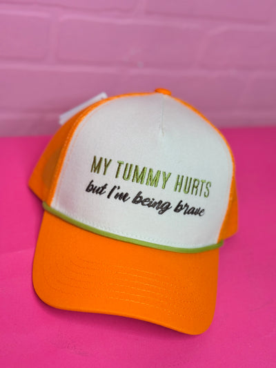 My Tummy Hurts But I'm Being Brave Trucker Hat