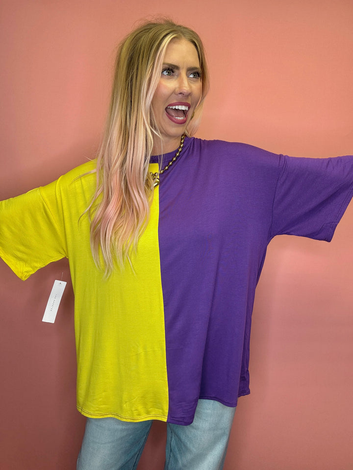 Purple & Yellow Game Day Top