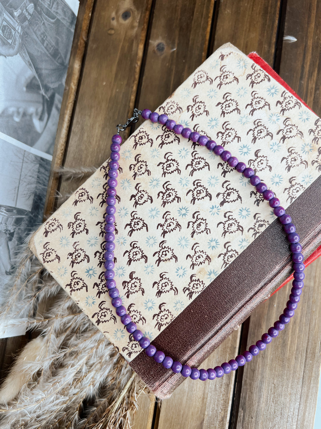 Charlie Purple Beaded Choker