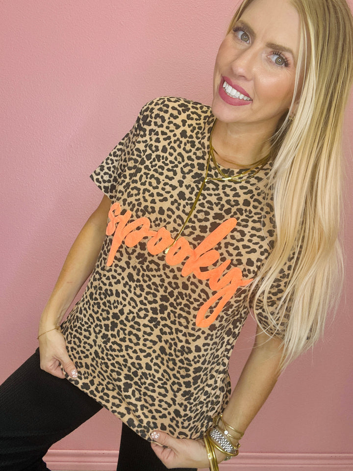 Spooky Leopard Graphic Tee