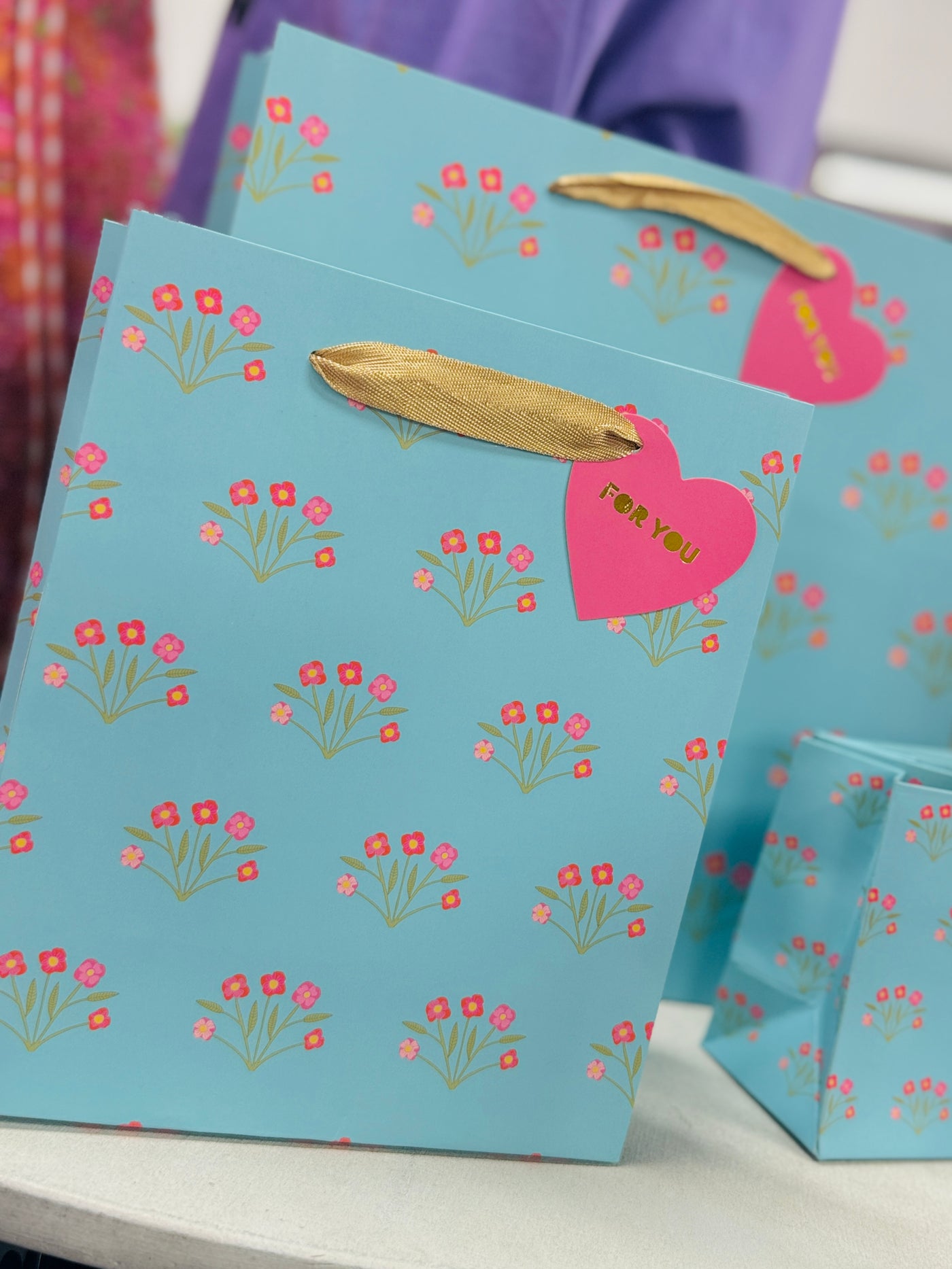 Blue Bouquets Gift Bag