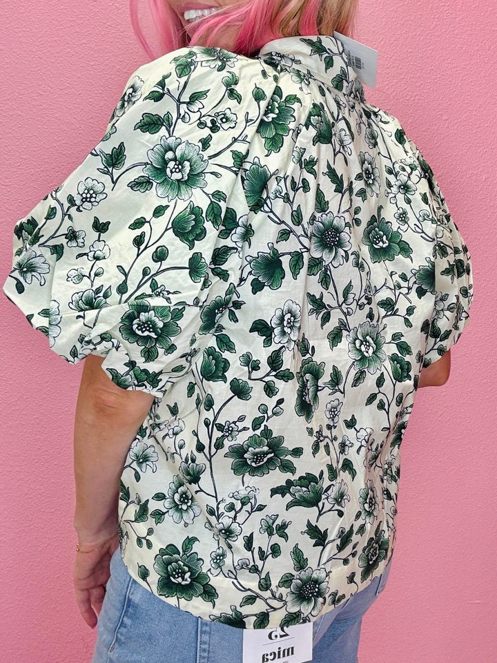 Emerald Lush Floral Top