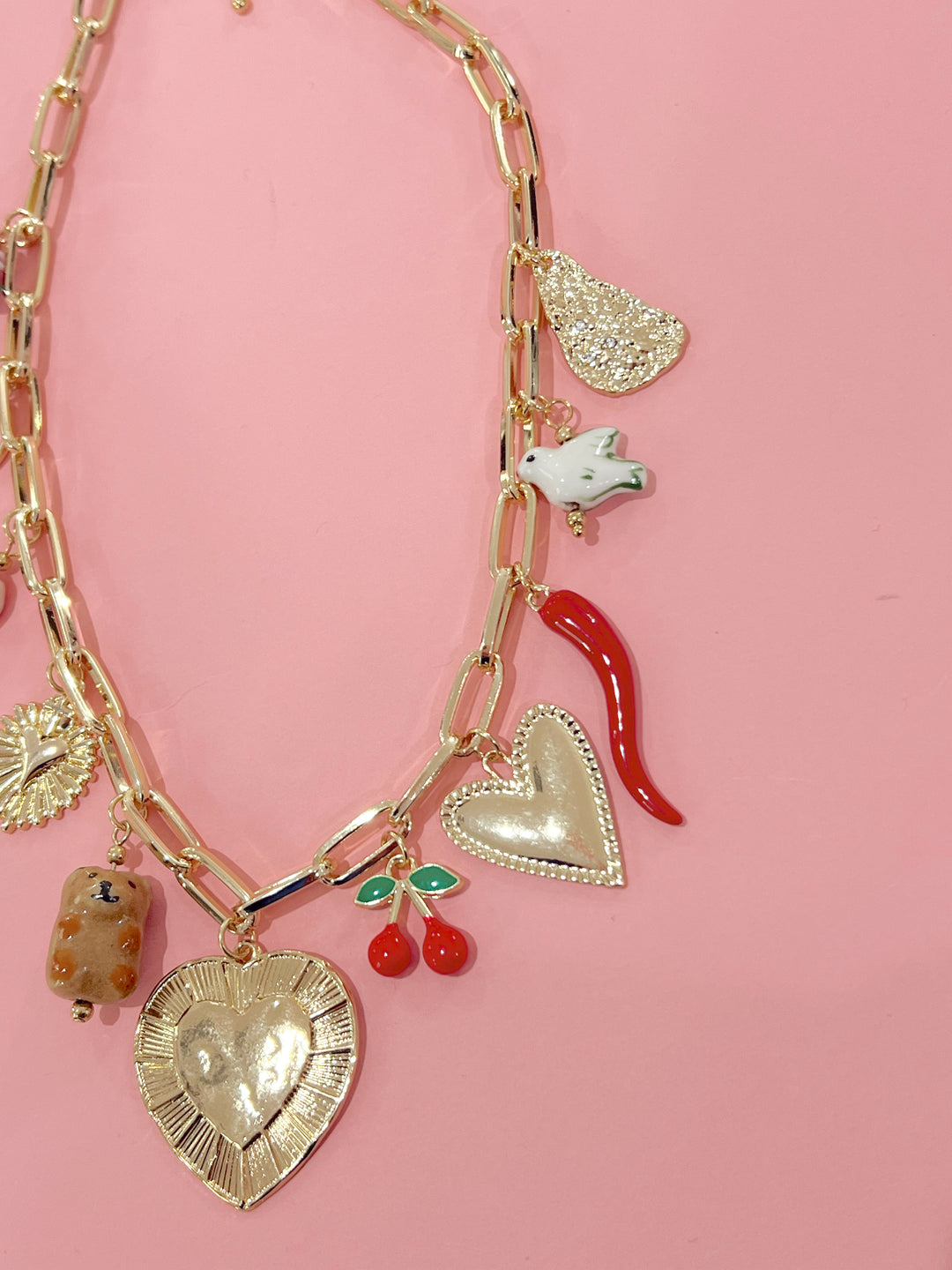 Peace and Love Charm Necklace