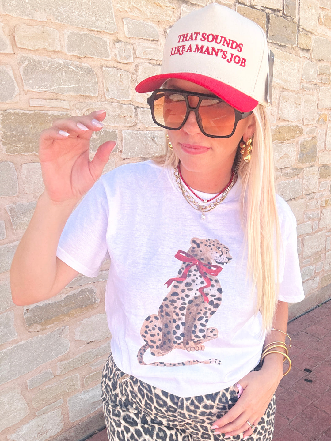 Bow Wild Leopard Graphic Tee
