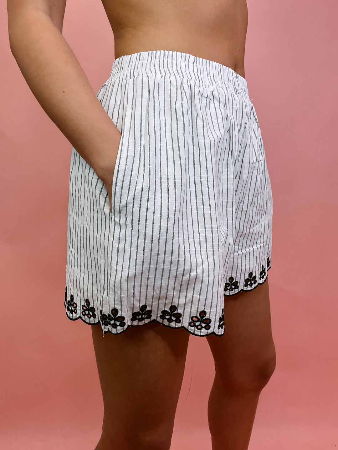 Soft Spot Embroidered Shorts