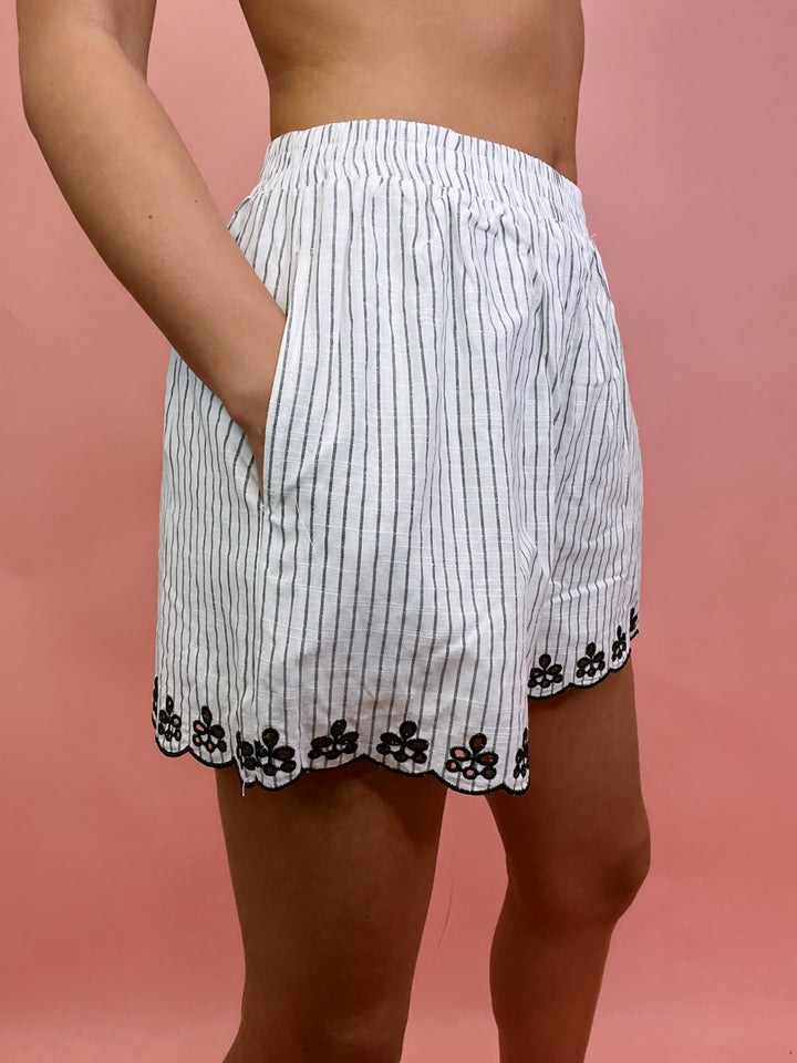 Soft Spot Embroidered Shorts