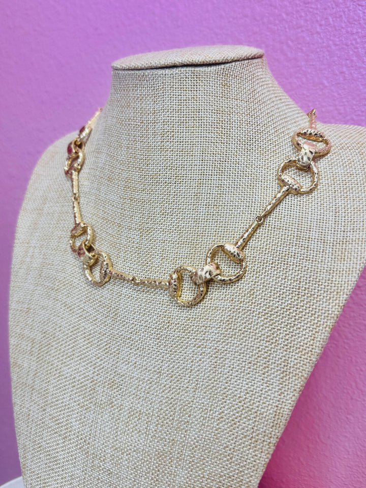 Golden Link Horsebit Necklace