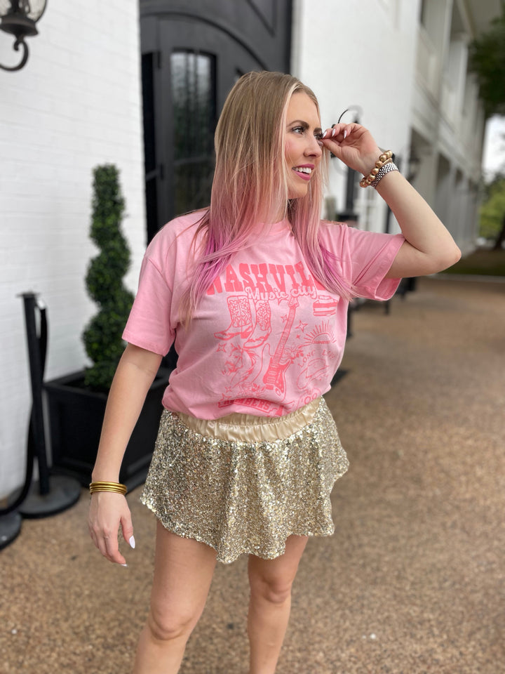 All That Glitters Sequin Skort