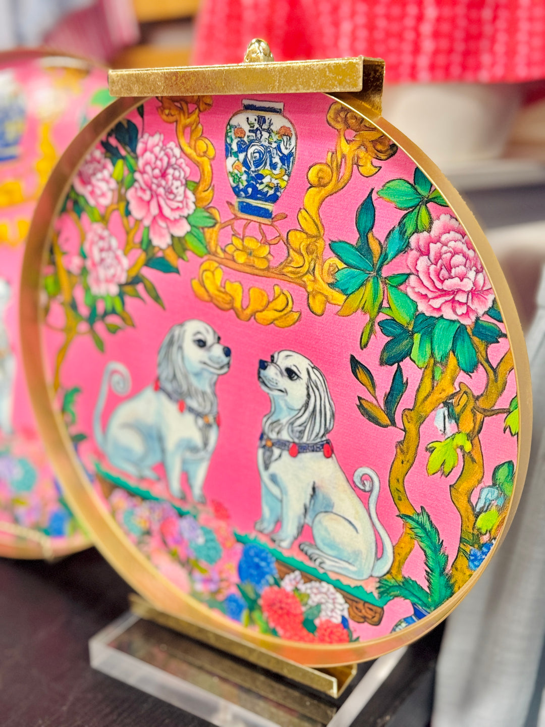 Pink Foo Dogs Tray