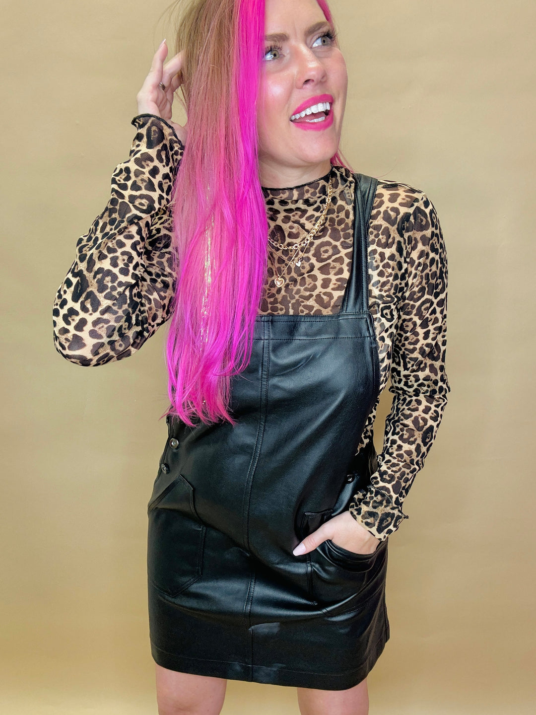 Leopard Layering Lace Top