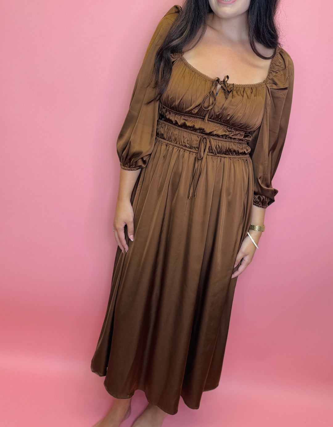 Cold Brew Satin Dress