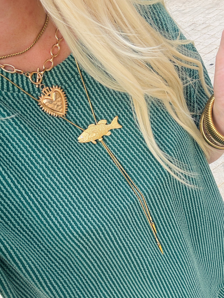 Gold Fish Bolo Tie