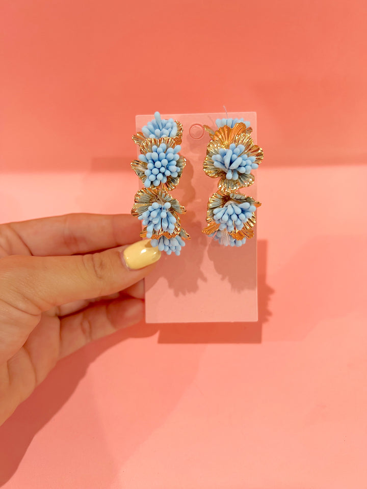 Blue Blossom Hoops