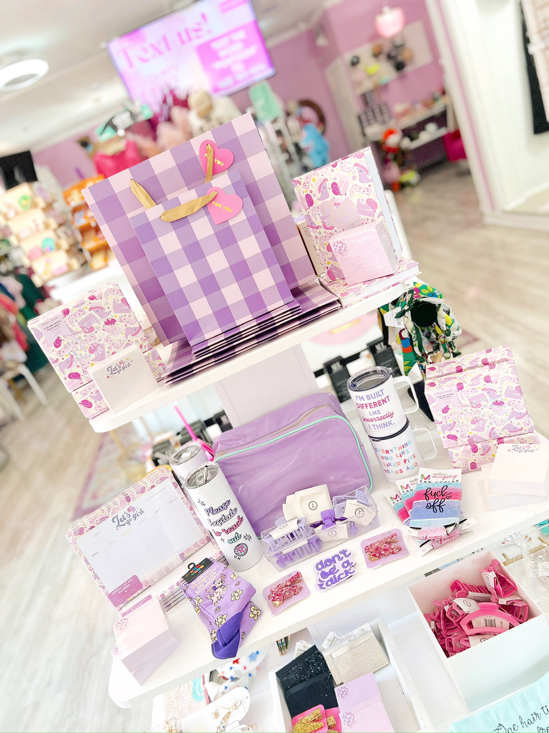 Purple Gingham Gift Bag