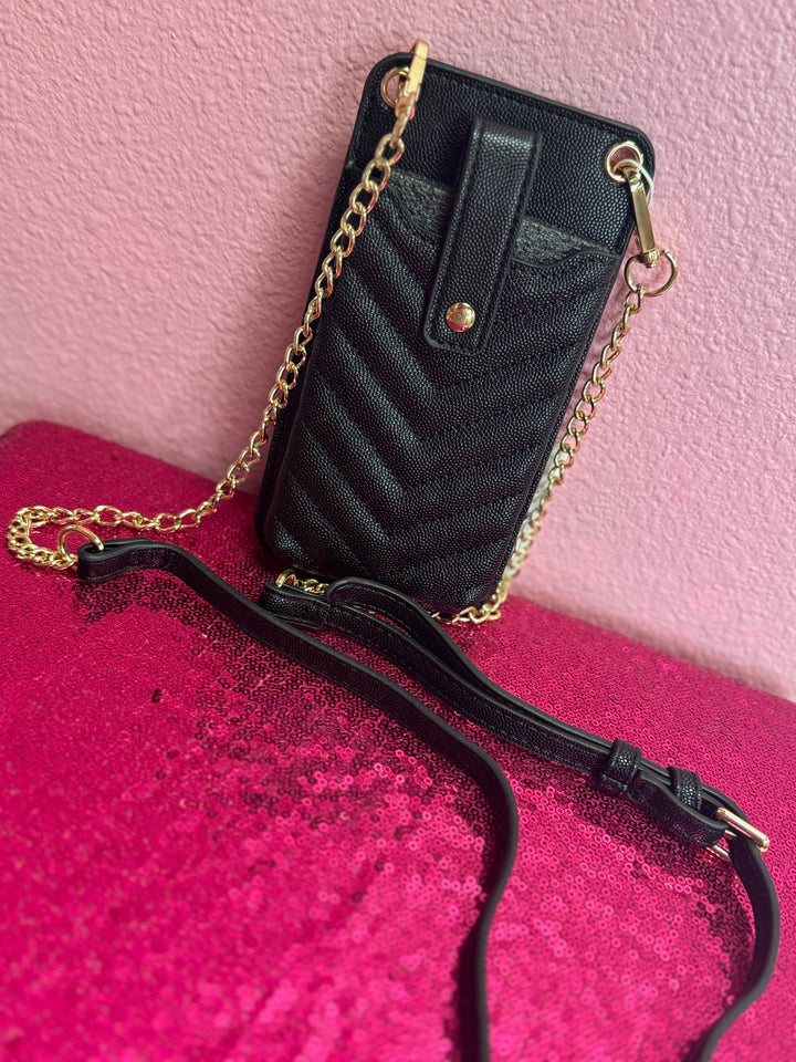 The Claire Chevron Stitch Cell Phone Wallet Crossbody