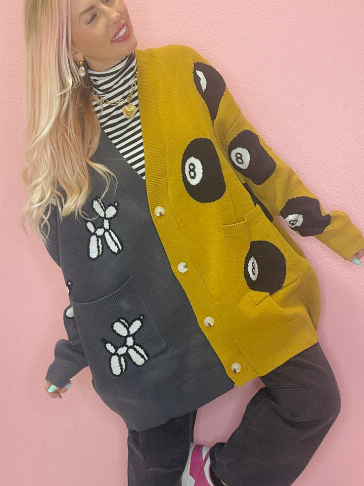 8 Ball & Balloon Dog Cardigan