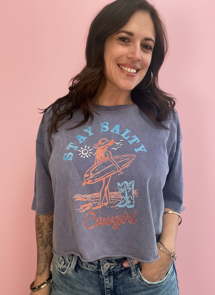Stay Salty Crop Graphic Tee