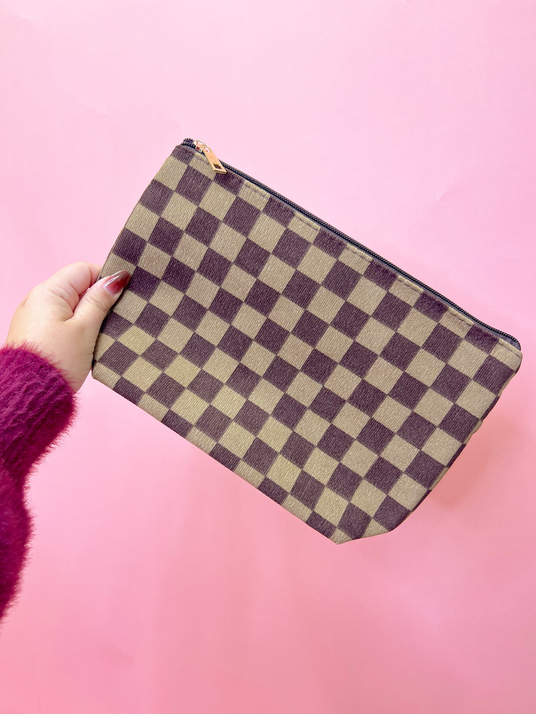 Harper Checkered Cosmetic Pouch