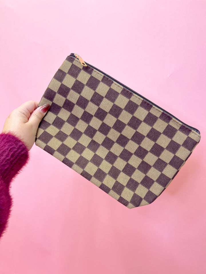 Harper Checkered Cosmetic Pouch