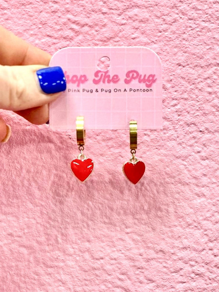 The Shelly Dangle Heart Earrings