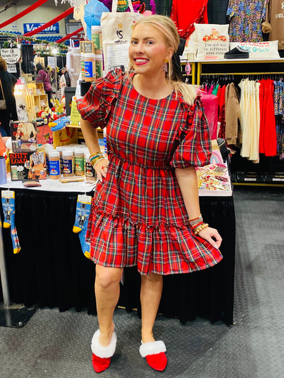 I'm The Gift Plaid Dress