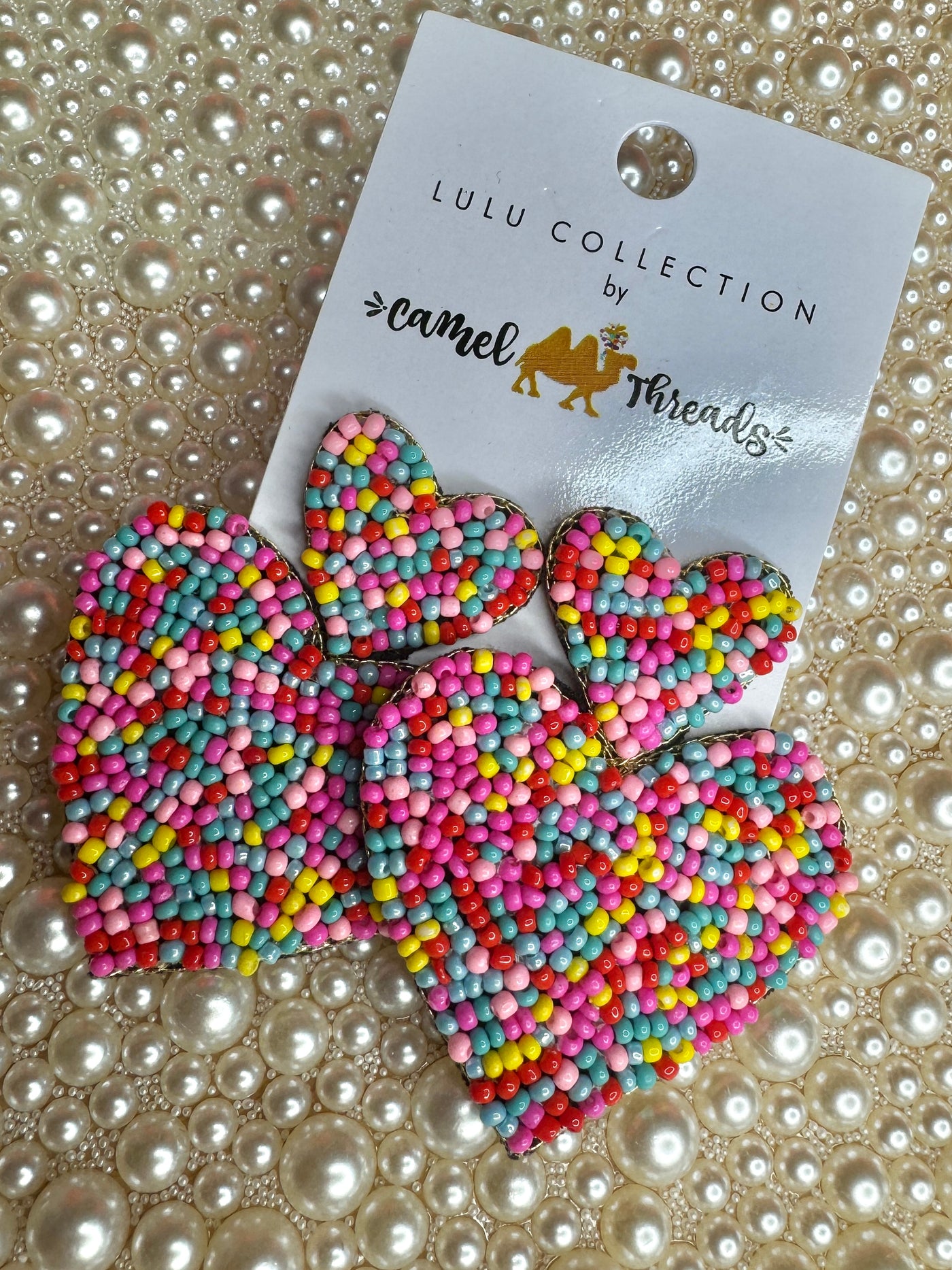 Sprinkles Heart Beaded Earrings