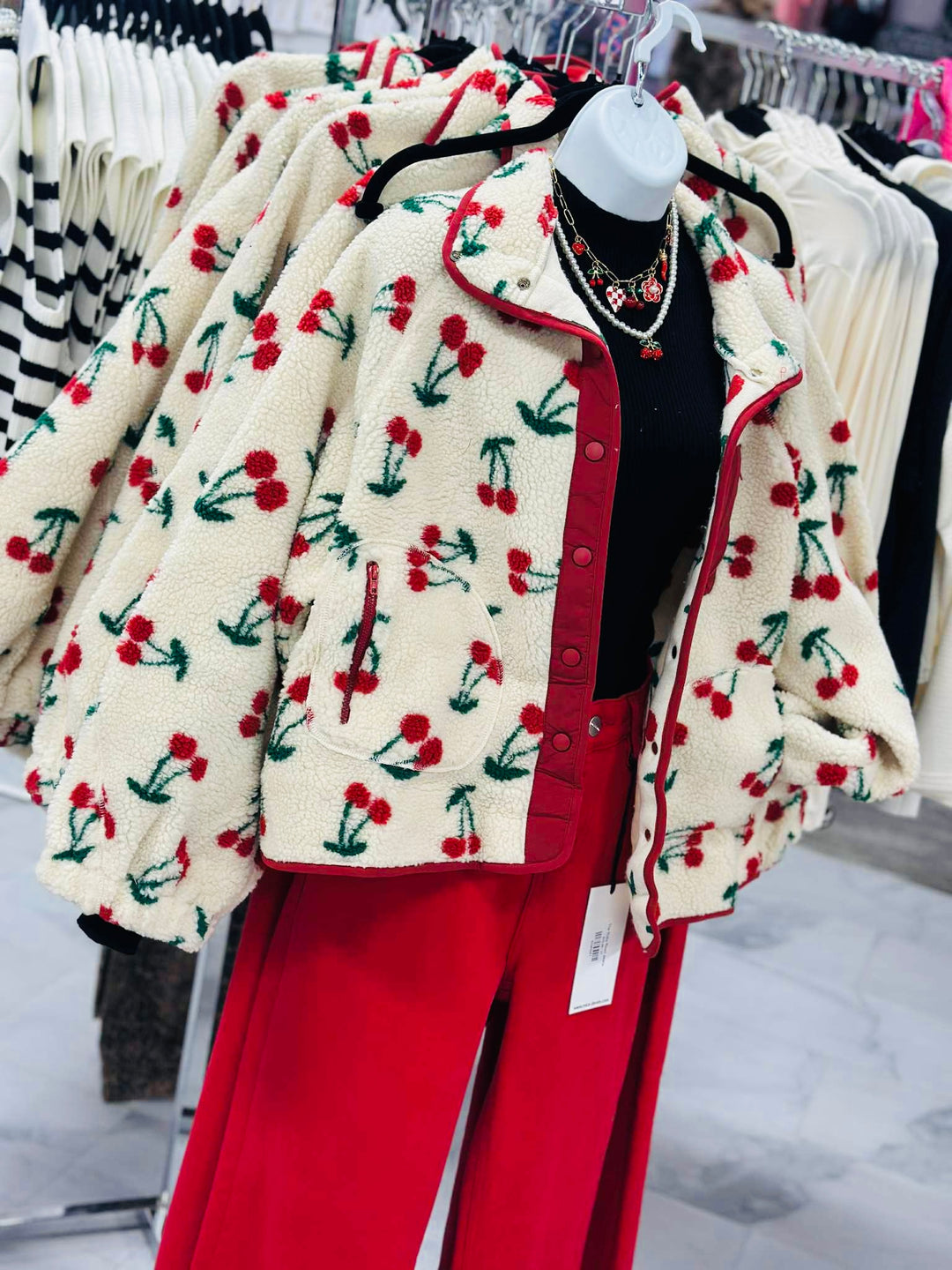 The Pick Me Cherry Fleece Jacket