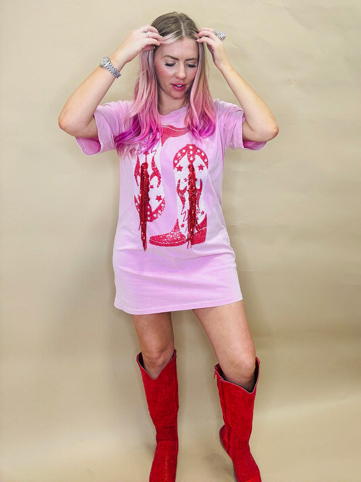Western Cowgirl T-Shirt Dress
