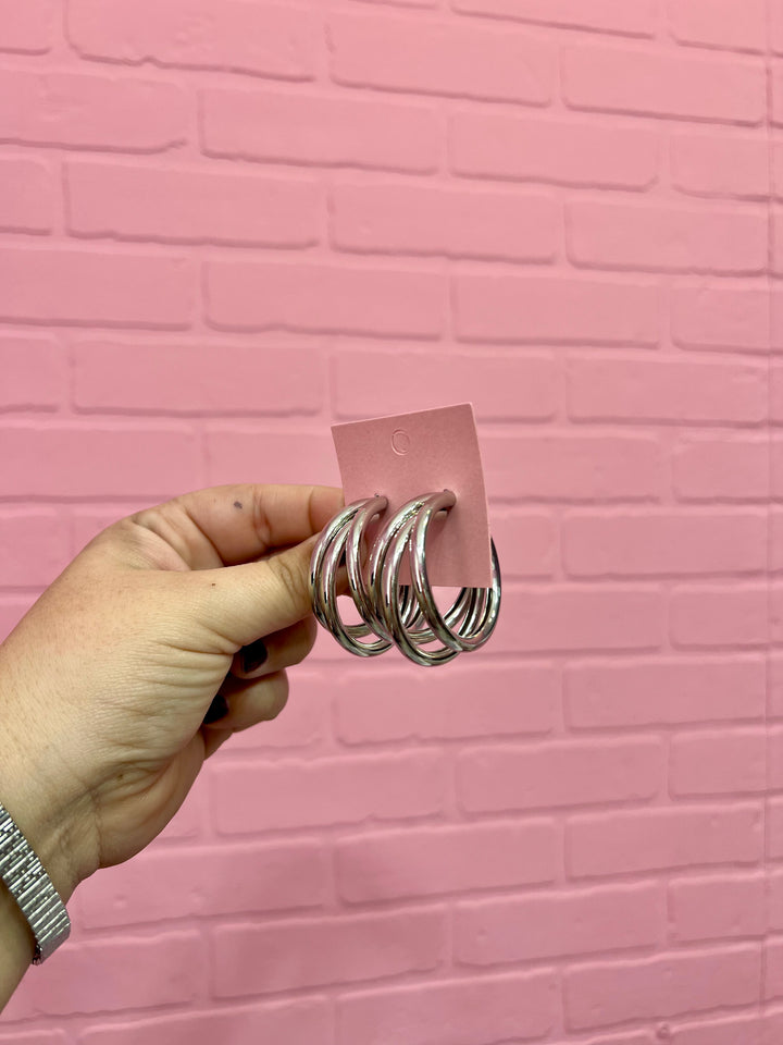 Girls Night Out Silver Hoops